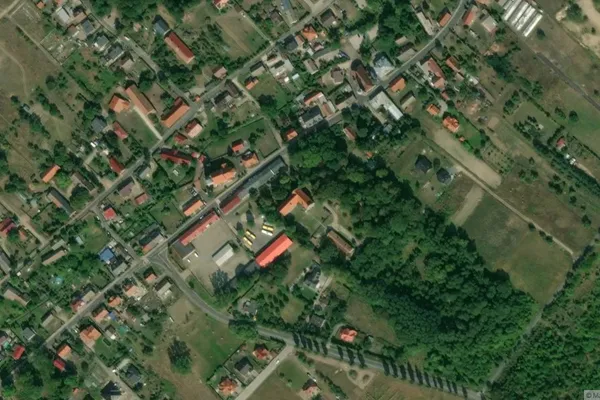 Widok z lotu ptaka: Muzeum Archeologiczne Środkowego Nadodrza w Zielonej Górze z siedzibą w Świdnicy