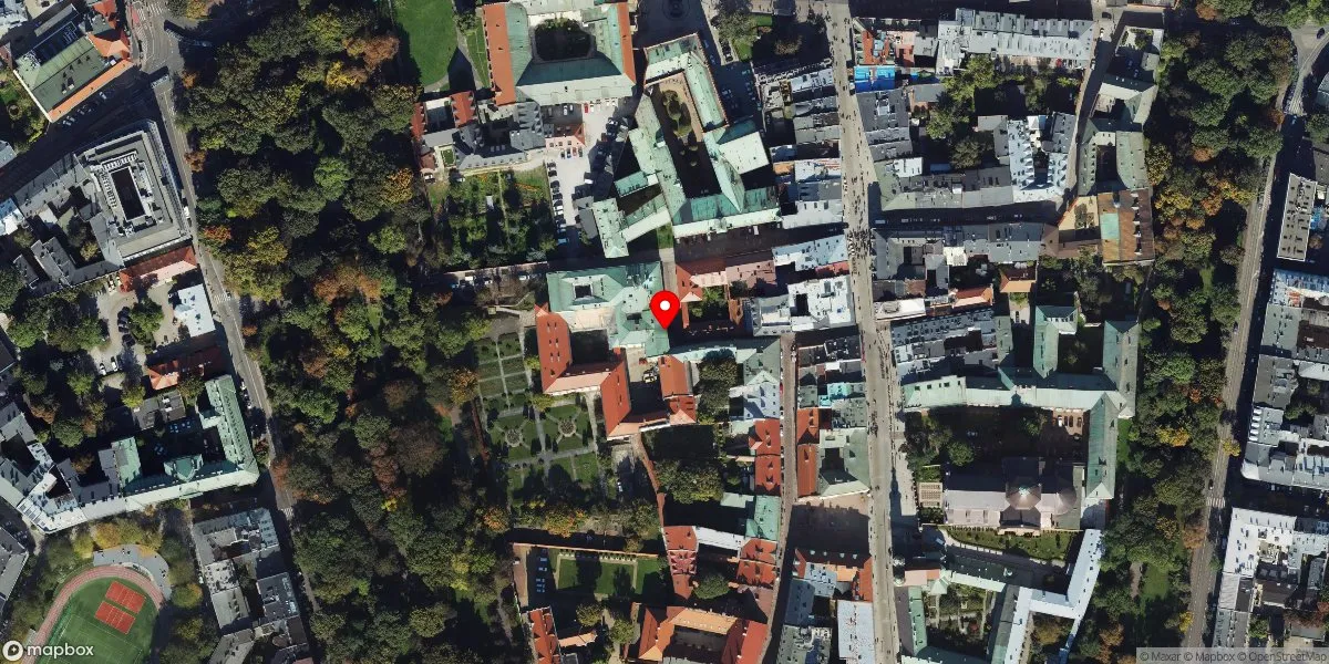 Satelitarny widok na Muzeum Archeologiczne w Krakowie
