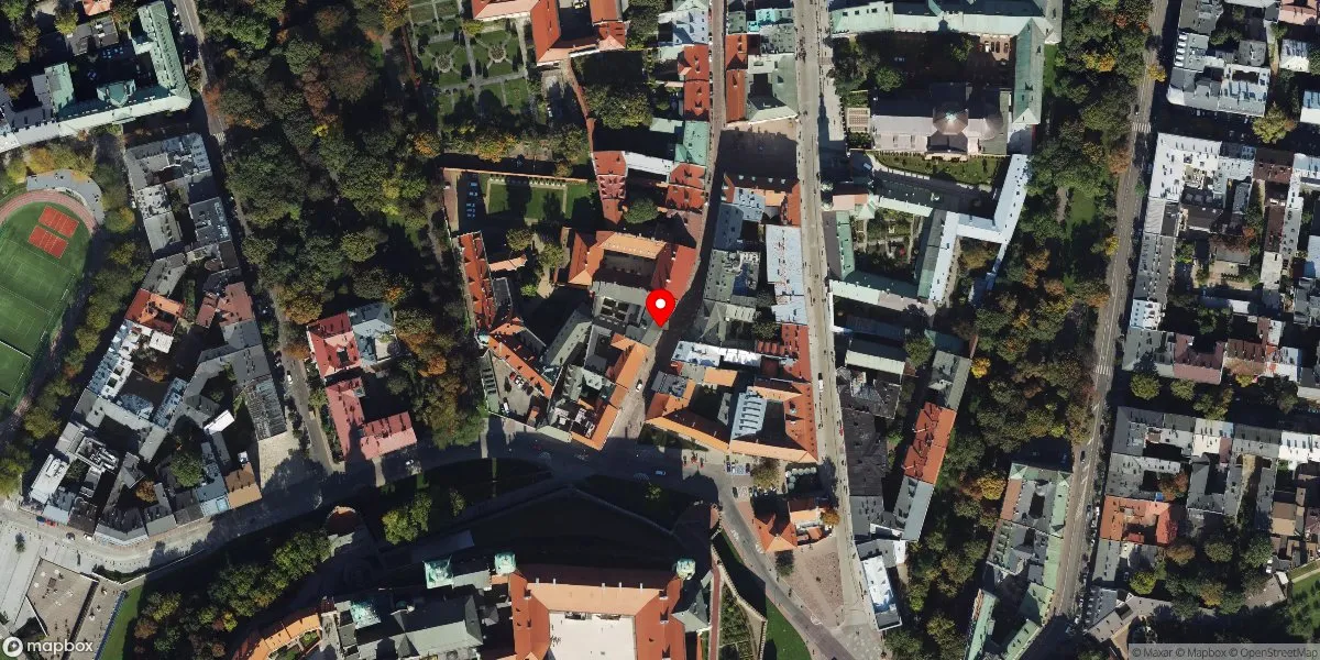 Satelitarny widok na Muzeum Archidiecezjalne Kardynała Karola Wojtyły