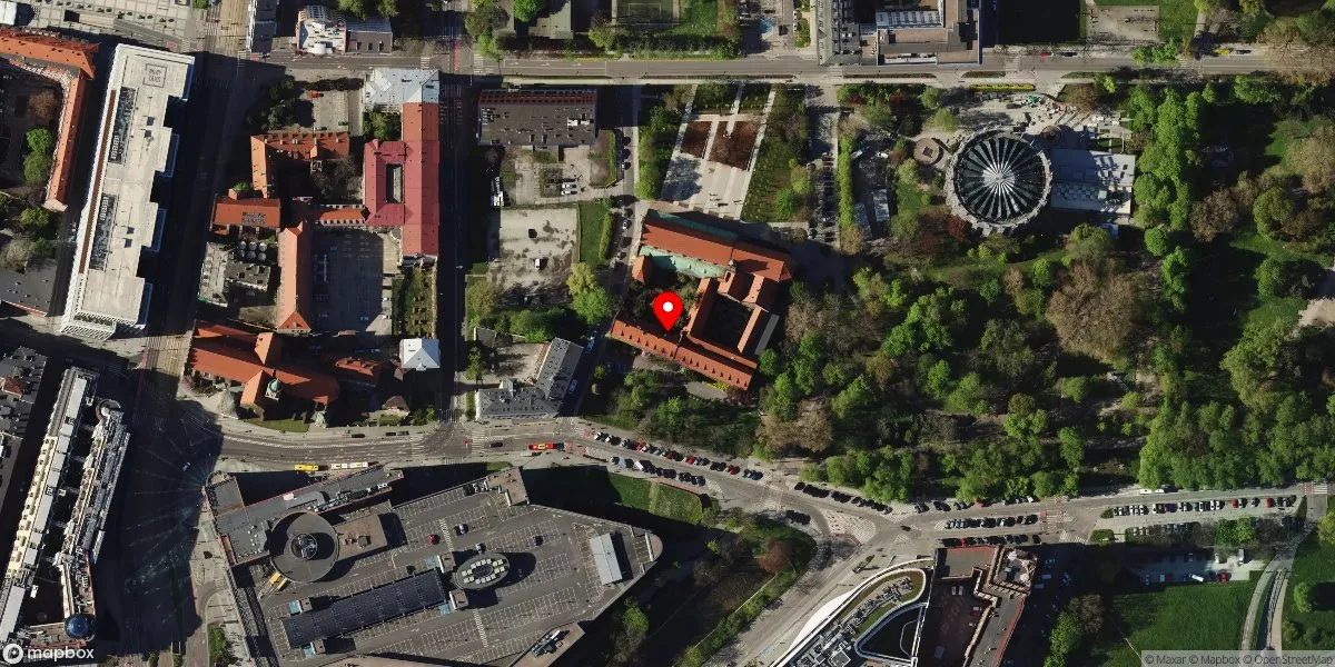 Satelitarny widok na Muzeum Architektury we Wrocławiu