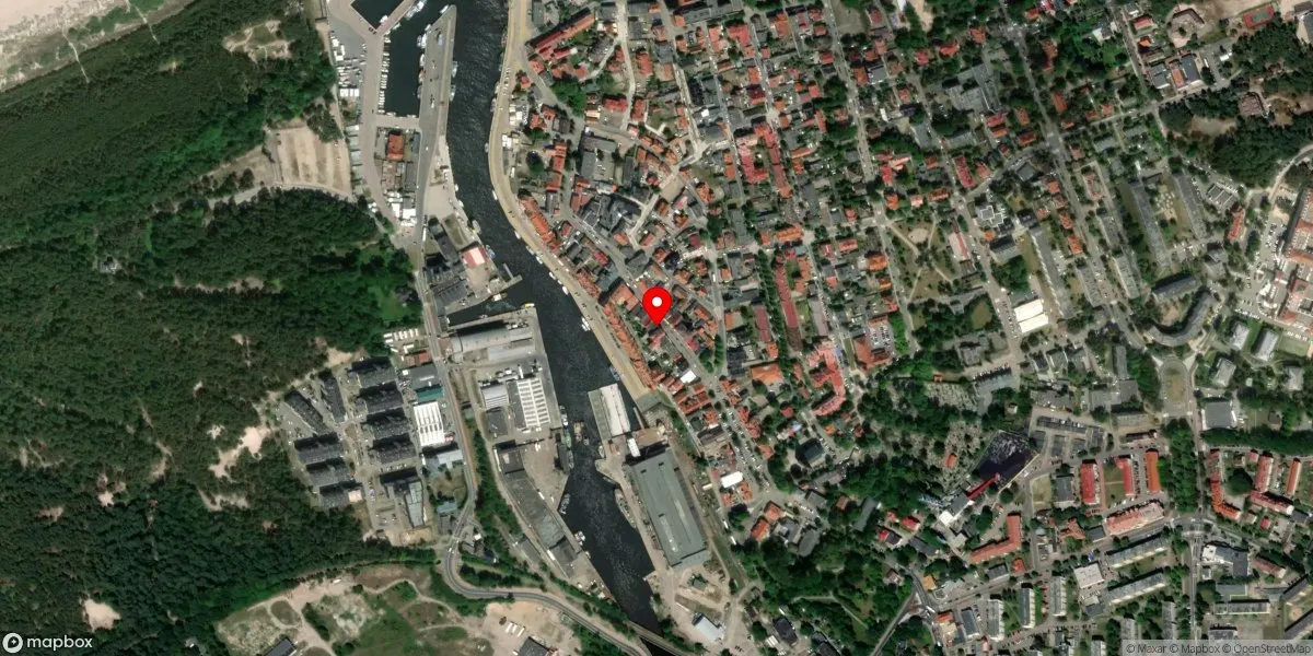 Satelitarny widok na Muzeum Bursztynu w Ustce