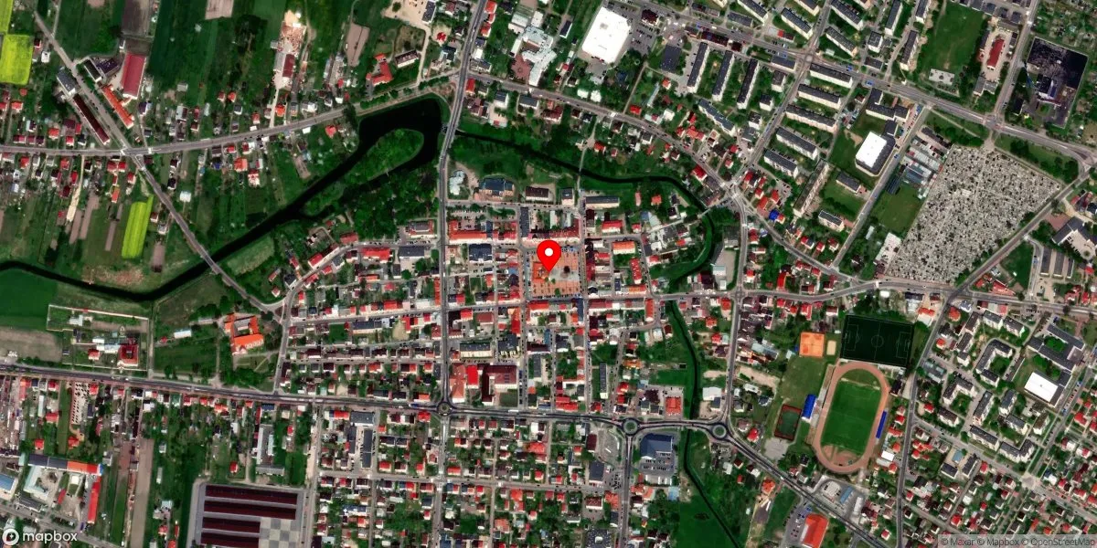 Satelitarny widok na Muzeum Historyczne w Przasnyszu