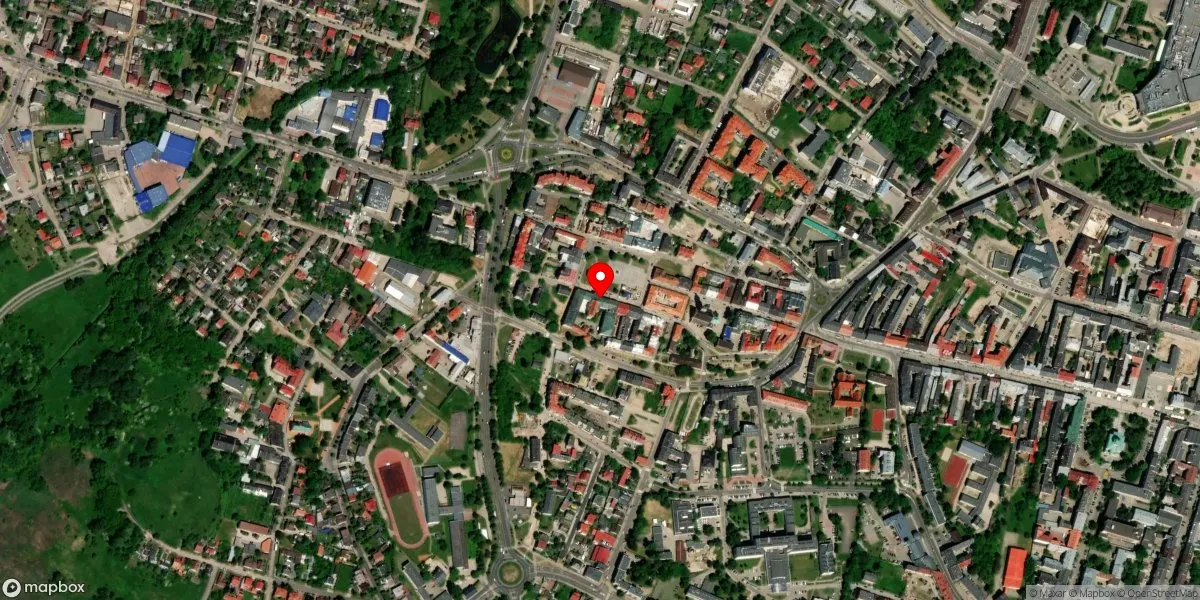 Satelitarny widok na Muzeum im. Jacka Malczewskiego w Radomiu