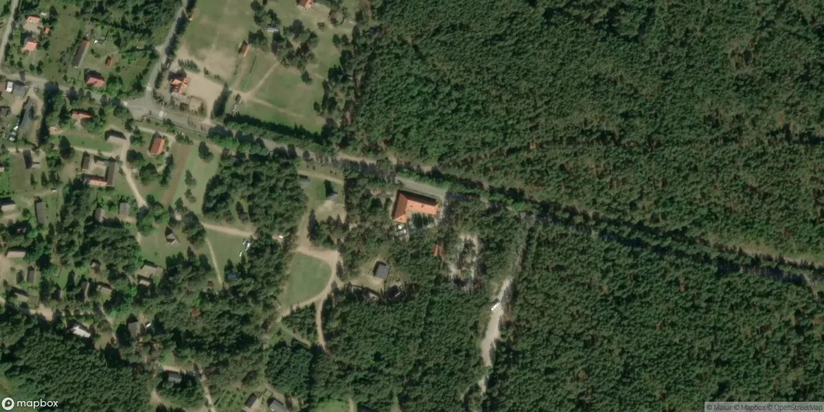 Satelitarny widok na Muzeum - Kaszubski Park Etnograficzny im. Teodory i Izydora Gulgowskich we Wdzydzach Kiszewskich