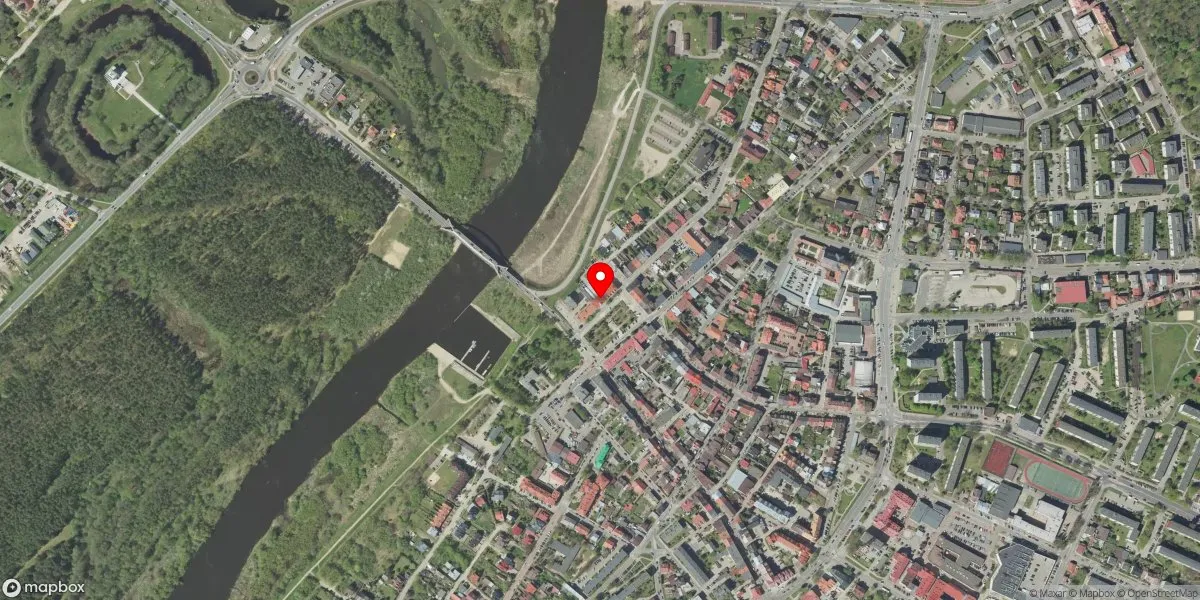 Satelitarny widok na Muzeum Kultury Kurpiowskiej w Ostrołęce