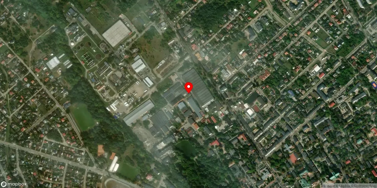 Satelitarny widok na Muzeum Lniarstwa im. Filipa De Girarda w Żyrardowie