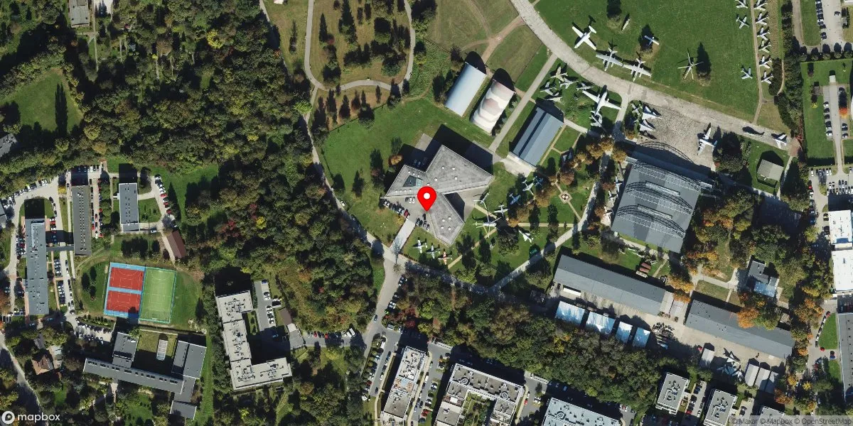 Satelitarny widok na Muzeum Lotnictwa Polskiego w Krakowie