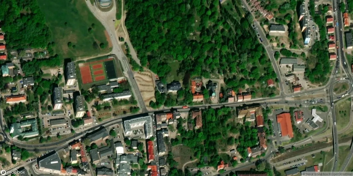 Satelitarny widok na Muzeum Lubuskie im. Jana Dekerta w Gorzowie Wielkopolskim