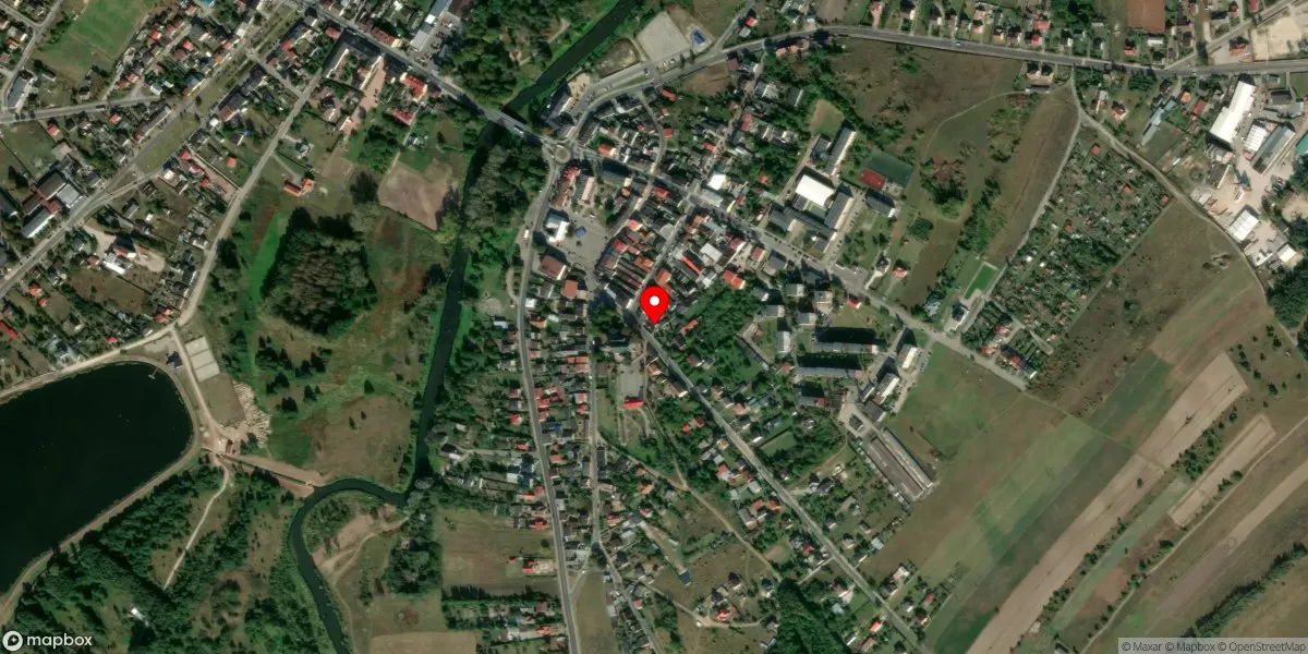Satelitarny widok na Muzeum Ludowe im. Tadeusza Michalskiego w Przedborzu