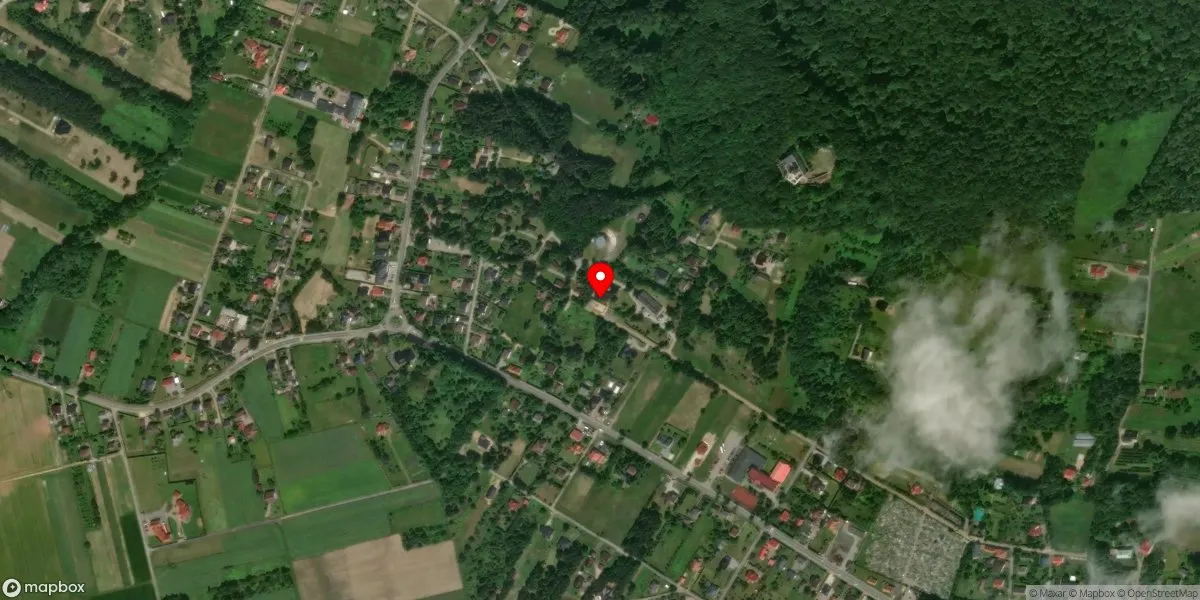 Satelitarny widok na Muzeum Małopolski Zachodniej w Wygiełzowie
