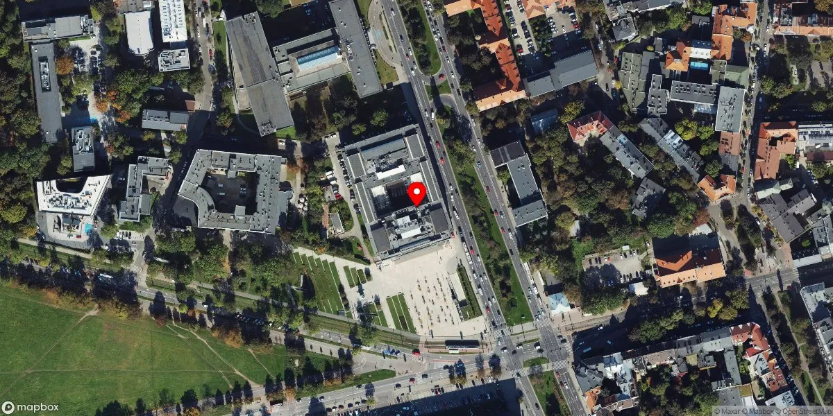Satelitarny widok na Muzeum Narodowe w Krakowie