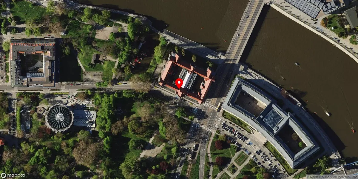 Satelitarny widok na Muzeum Narodowe we Wrocławiu