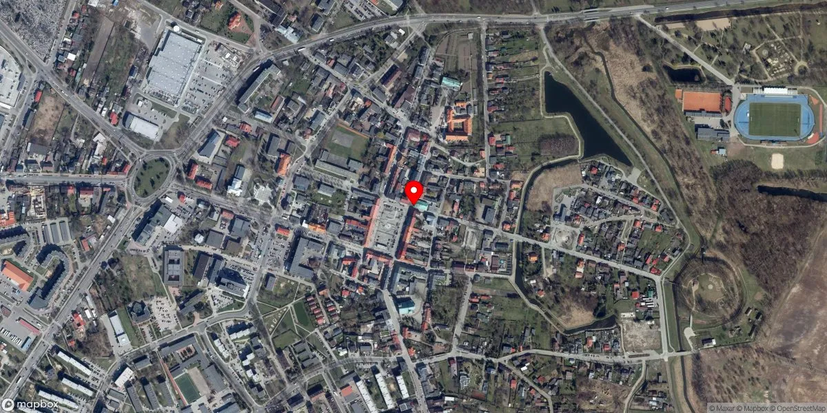 Satelitarny widok na Muzeum Okręgowe w Sieradzu