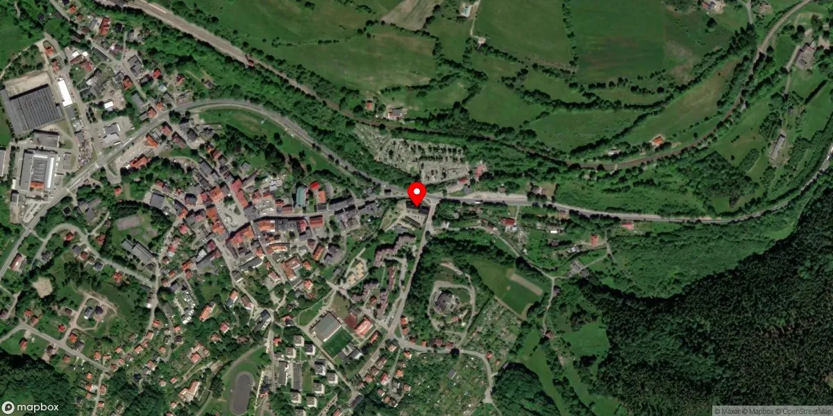 Satelitarny widok na Muzeum Papiernictwa w Dusznikach Zdroju