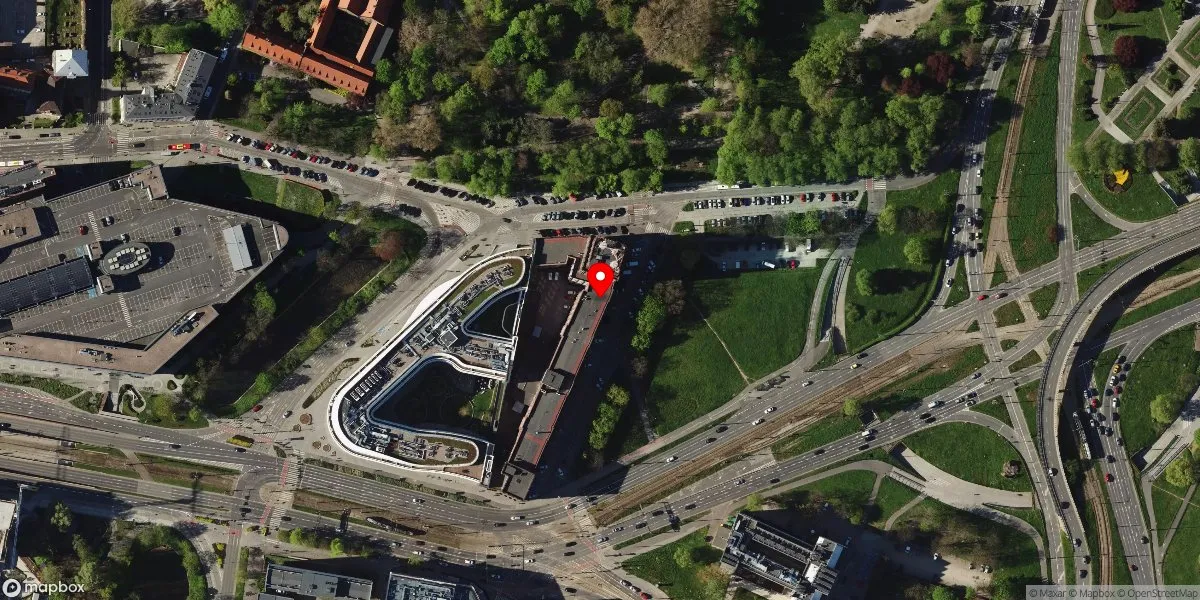 Satelitarny widok na Muzeum Poczty i Telekomunikacji we Wrocławiu