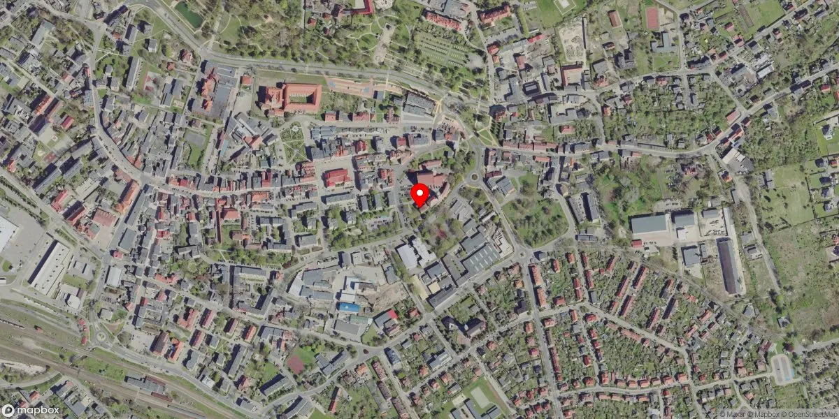 Satelitarny widok na Muzeum Pogranicza Śląsko – Łużyckiego w Żarach