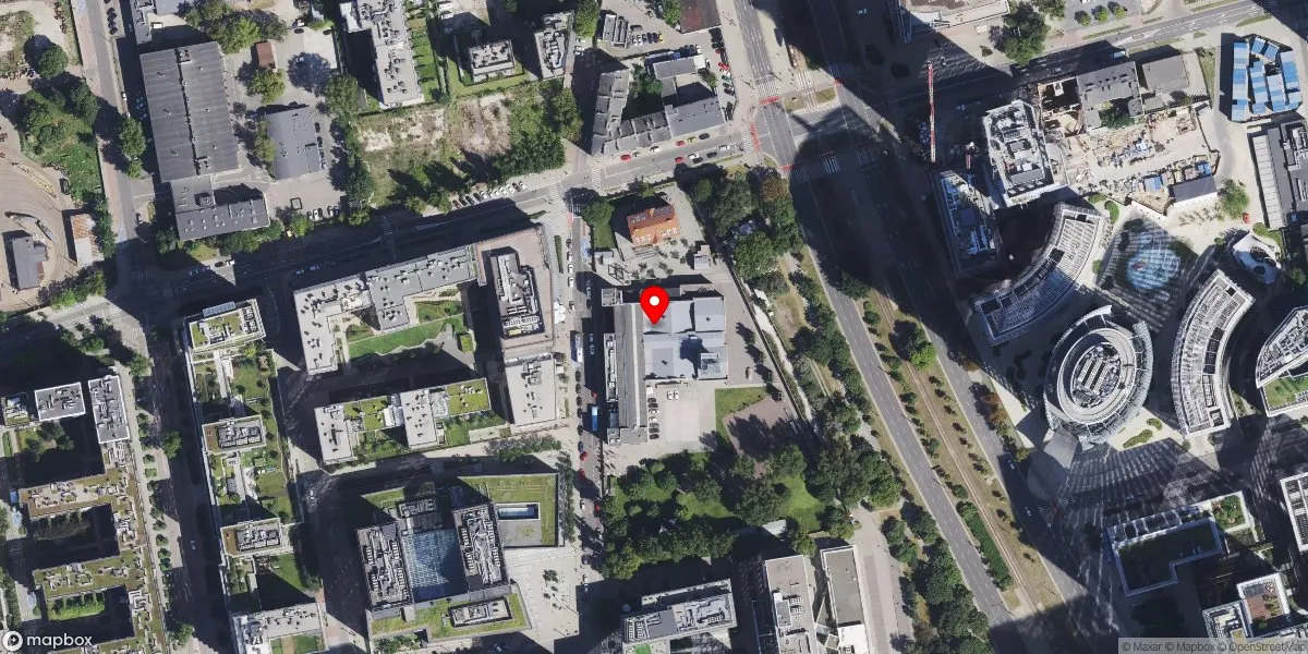 Satelitarny widok na Muzeum Powstania Warszawskiego