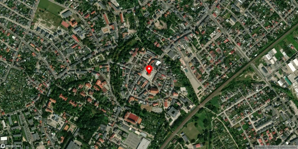Satelitarny widok na Muzeum Regionalne im. dr. Henryka Florkowskiego w Kościanie