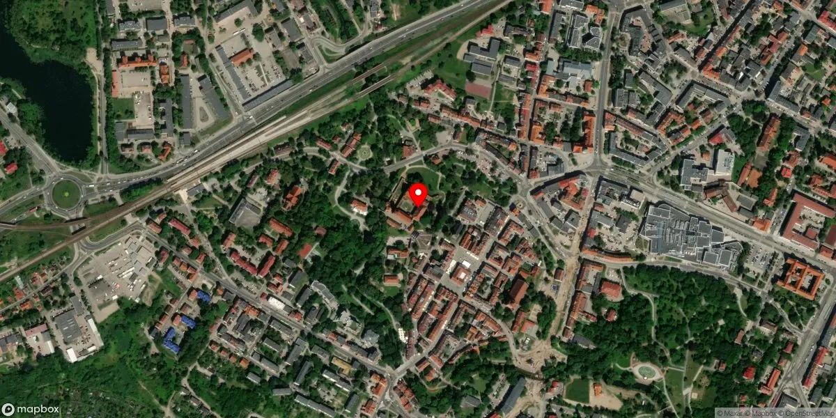 Satelitarny widok na Muzeum Warmii i Mazur w Olsztynie