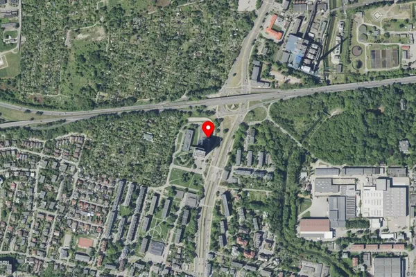 Widok z lotu ptaka: Muzeum Wydziału Nauk o Ziemi Uniwersytetu Śląskiego w Katowicach