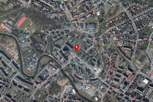 Widok z lotu ptaka: Muzeum Ziemi Goleniowskiej w Goleniowie
