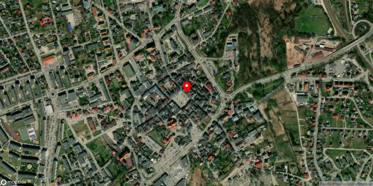 Satelitarny widok na Muzeum Ziemi Kościerskiej im. dra Jerzego Knyby w Kościerzynie