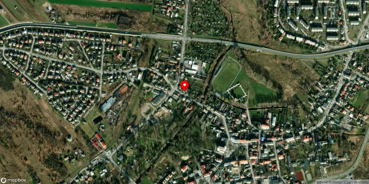 Satelitarny widok na Muzeum Ziemi Rawskiej w Rawie Mazowieckiej