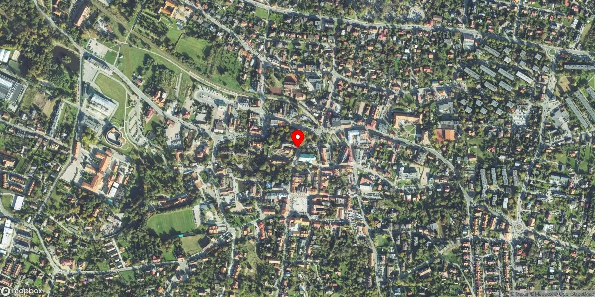Satelitarny widok na Muzeum Żup Krakowskich Wieliczka w Wieliczce