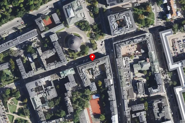 Widok z lotu ptaka: Państwowe Muzeum Etnograficzne w Warszawie
