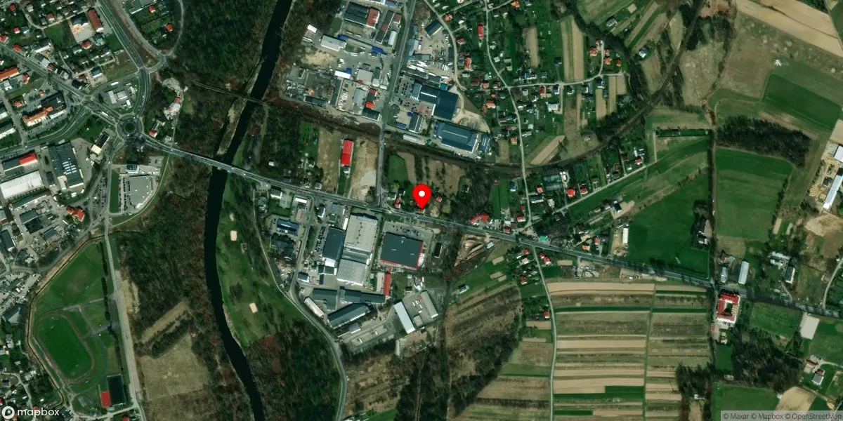 Satelitarny widok na Prywatne Muzeum Polsko-Amerykańskie „Hell’s Angel” w Wadowicach