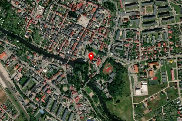 Widok z lotu ptaka: Zamek Książąt Pomorskich - Muzeum w Darłowie