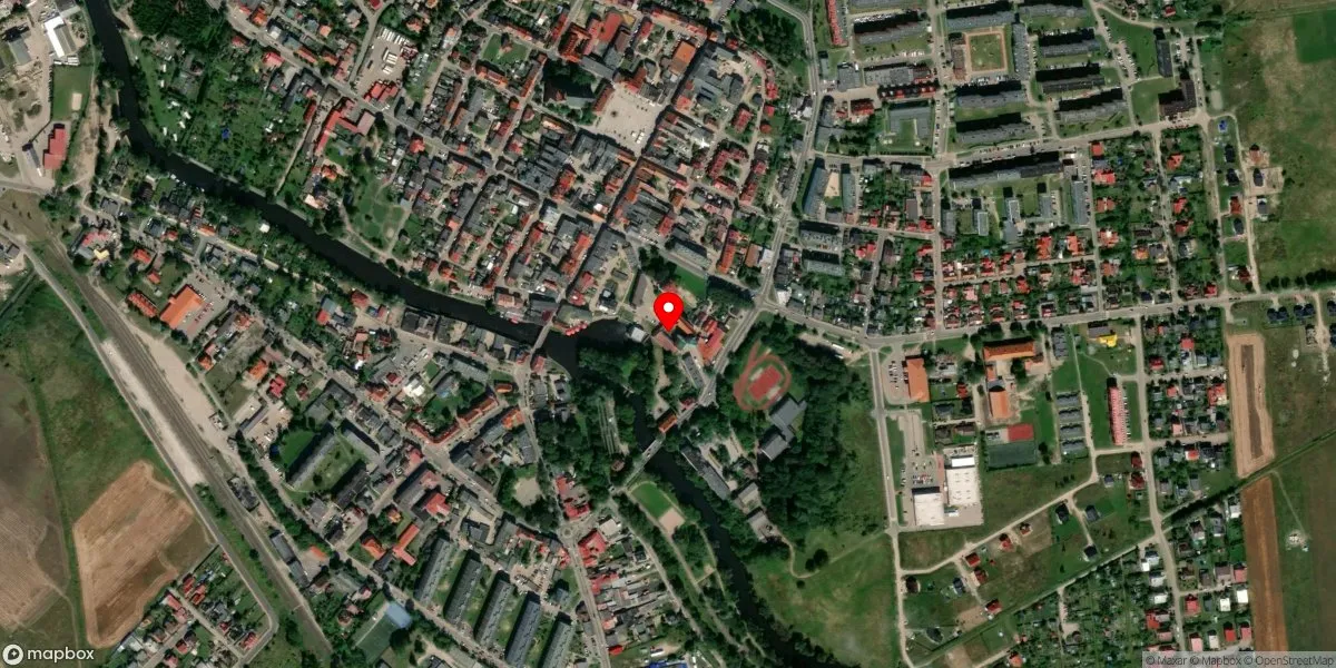 Satelitarny widok na Zamek Książąt Pomorskich - Muzeum w Darłowie